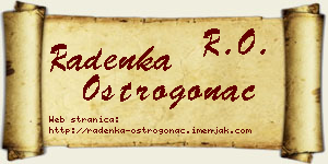 Radenka Ostrogonac vizit kartica